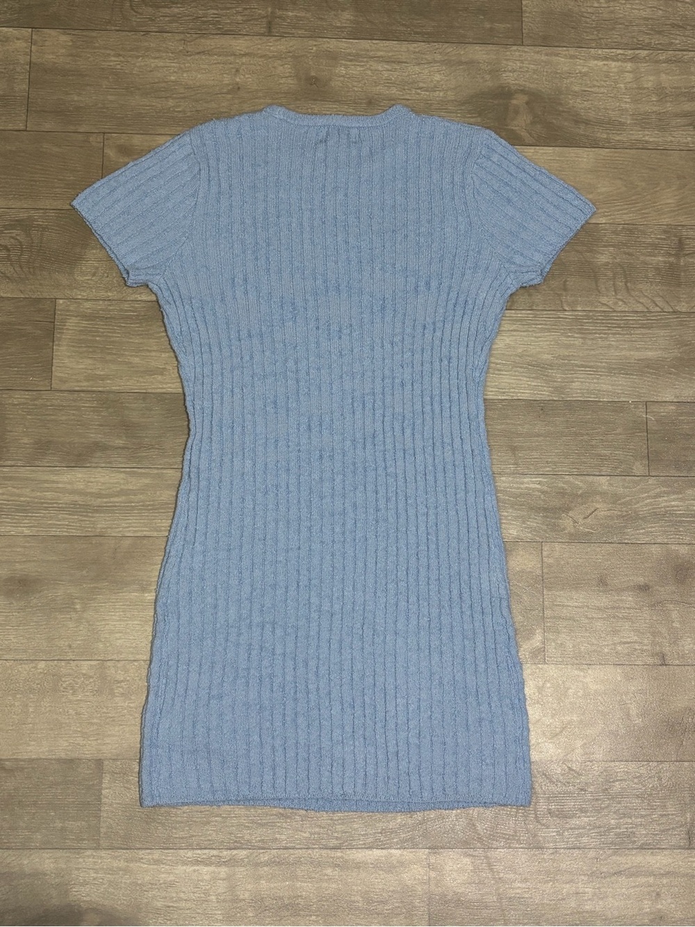 Universal Thread Women Short Sleeve Rib Mini Sweater Dress Blue Size M - Picture 9 of 12